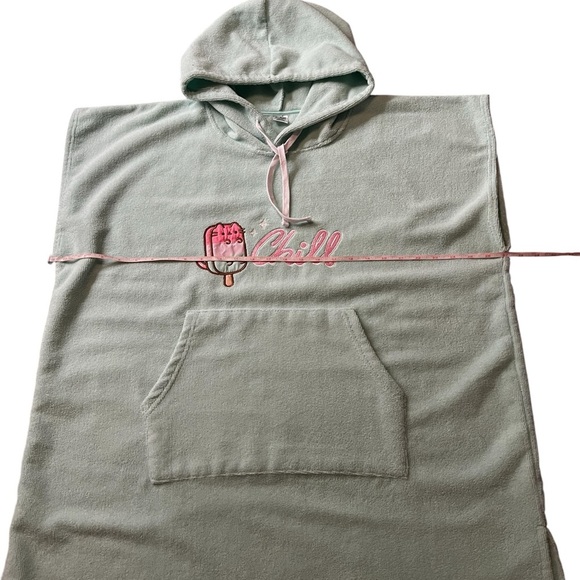 Pusheen Mint Green Hooded Poncho Swim Coverup One Size Fits All - Picture 5 of 10